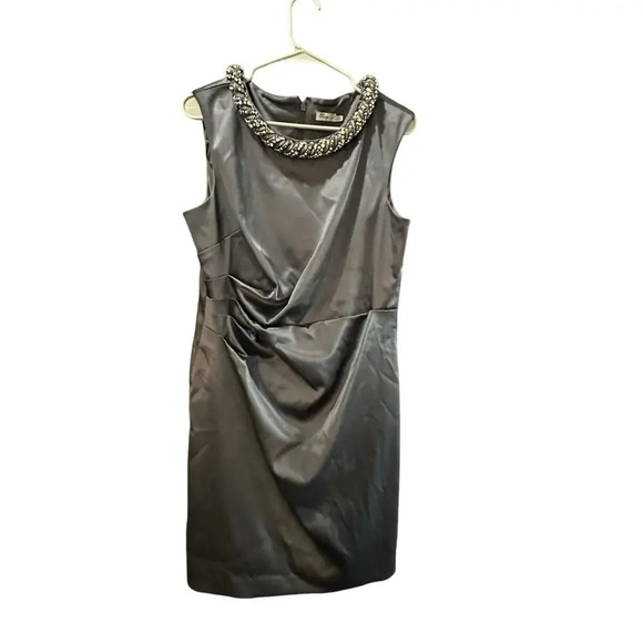 Eliza J Gray Jeweled Cocktail Bodycon Dress Size 14 - Picture 1 of 5
